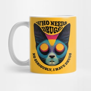 psychedelic cat Mug